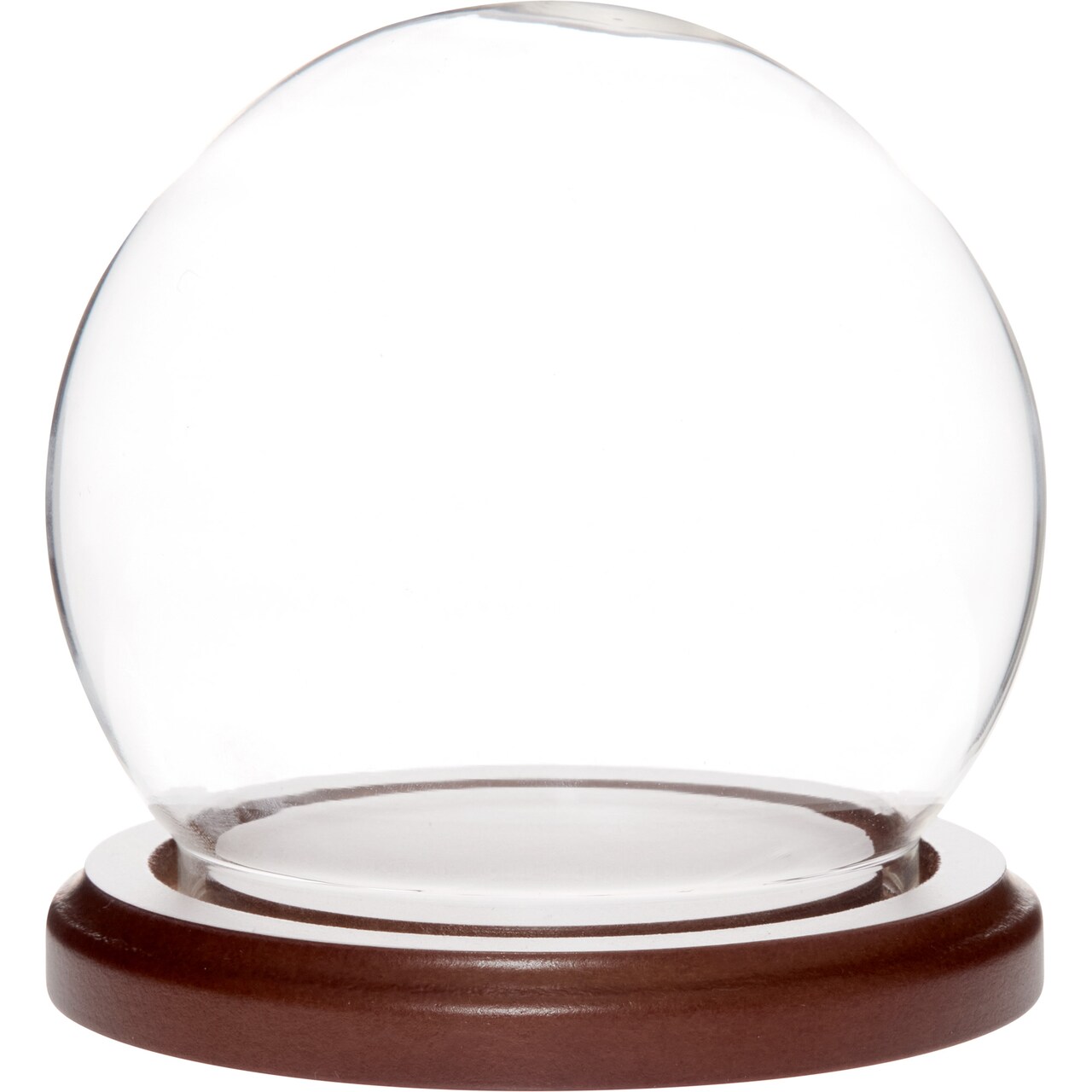 Plymor 3.5 inch x 4 inch Glass Display Dome Globe Cloche (Dark Wood Base)